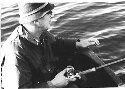 Richard Walker fishing from boat on Loch Lomond